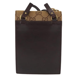 GUCCI GG Canvas Shoulder Pouch Bag Beige Gold 106692 Auth 163190 - 0