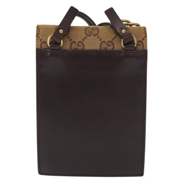 GUCCI GG Canvas Shoulder Pouch Bag Beige Gold 106692 Auth 163190 - 0