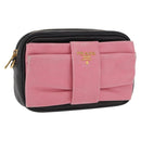 PRADA Shoulder Bag Leather Pink Gold Auth 163191-1