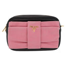 PRADA Shoulder Bag Leather Pink Gold Auth 163191-2