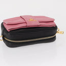 PRADA Shoulder Bag Leather Pink Gold Auth 163191-6
