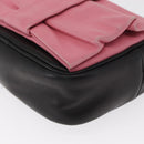 PRADA Shoulder Bag Leather Pink Gold Auth 163191-9