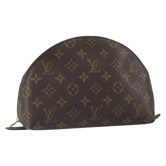 LOUIS VUITTON Monogram Trousse Demi Ronde Cosmetic Pouch M47520 LV Auth 163194