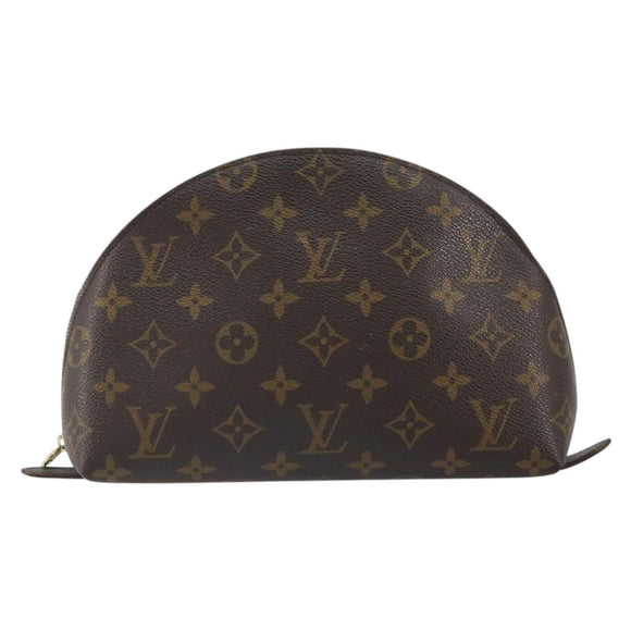 LOUIS VUITTON Monogram Trousse Demi Ronde Cosmetic Pouch M47520 LV Auth 163194