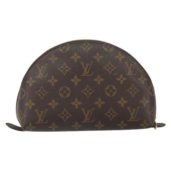 LOUIS VUITTON Monogram Trousse Demi Ronde Cosmetic Pouch M47520 LV Auth 163194