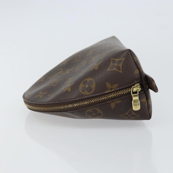 LOUIS VUITTON Monogram Trousse Demi Ronde Cosmetic Pouch M47520 LV Auth 163194