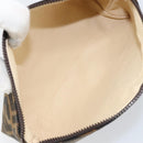 FENDI Zucca Canvas Pouch Black Brown Auth 163196-11
