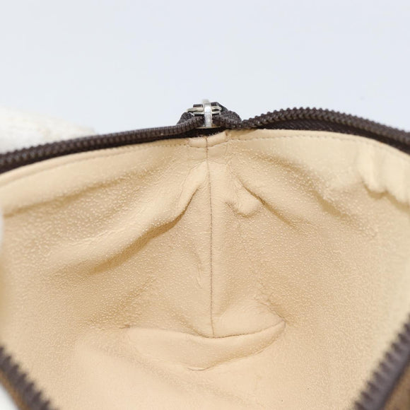 FENDI Zucca Canvas Pouch Black Brown Auth 163196