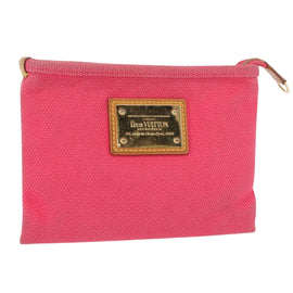 LOUIS VUITTON Antigua Pochette Plat GM Clutch Bag Pink M40065 LV Auth 163197