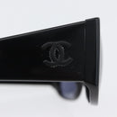 CHANEL COCO Mark Sunglasses plastic Black CC Auth 163203-6