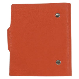 HERMES Yuris PM Day Planner Cover Leather Orange Silver Auth 163206V - 0