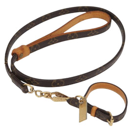 LOUIS VUITTON Less Baxter MM/Collier Baxter XS Leash M58703/M58056 Auth 163211