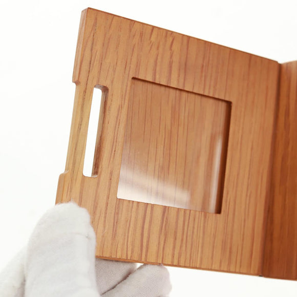 HERMES Photo Frame Wood Beige Auth 163212M