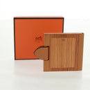 HERMES Photo Frame Wood Beige Auth 163212M-12