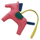 HERMES Rodeo Charm Clan PM Leather Pink Auth 163213M-1