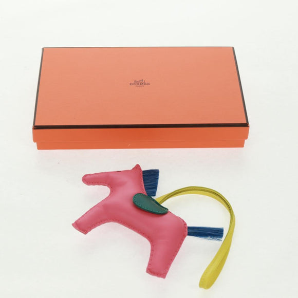 HERMES Rodeo Charm Clan PM Leather Pink Auth 163213M