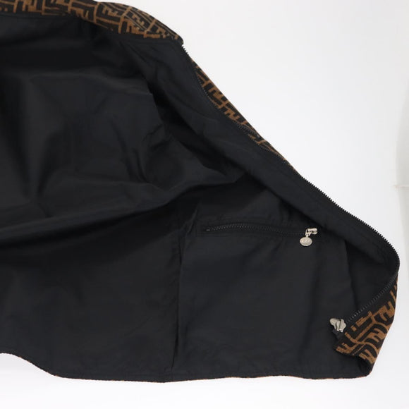 FENDI Zucca Canvas Reversible Coat Brown Black Auth 163216SAM