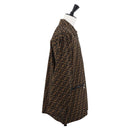 FENDI Zucca Canvas Reversible Coat Brown Black Auth 163216SAM-4