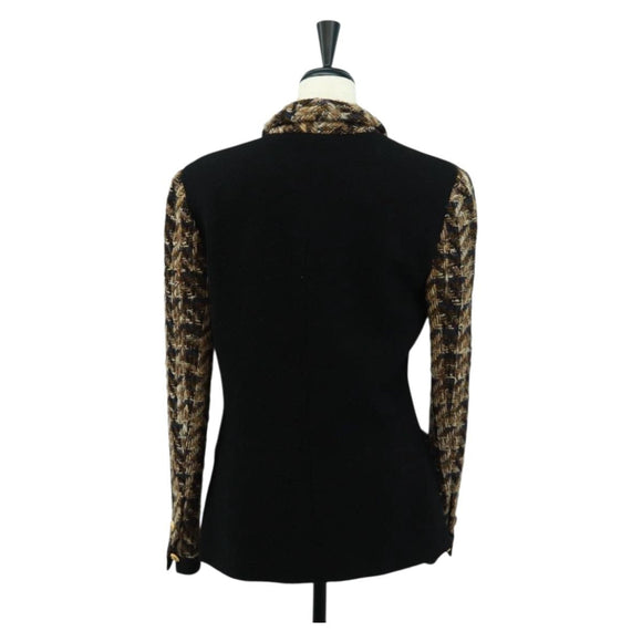 CHANEL Jacke Tweed Schwarz CC Auth 163218SAM
