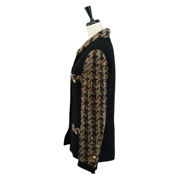 CHANEL Jacke Tweed Schwarz CC Auth 163218SAM