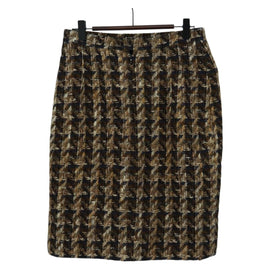 CHANEL Skirt Tweed Black CC Auth 163220 - 0