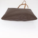 CELINE Macadam Canvas Tote Bag PVC Leather Brown Gold Auth 163231-10