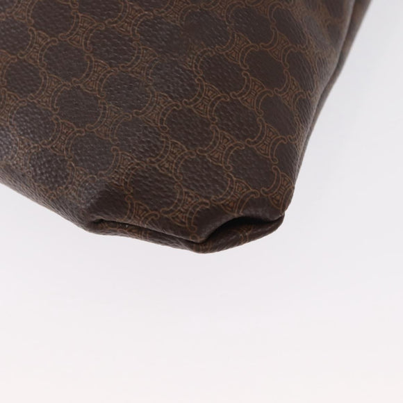 CELINE Macadam Canvas Tote Bag PVC Leather Brown Gold Auth 163231