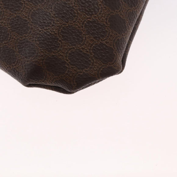CELINE Macadam Canvas Tote Bag PVC Leather Brown Gold Auth 163231