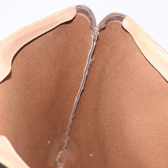 CELINE Macadam Canvas Tote Bag PVC Leather Brown Gold Auth 163231
