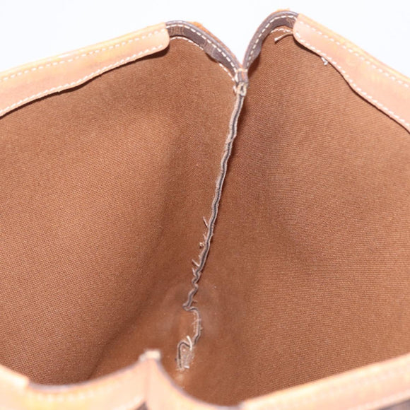 CELINE Macadam Canvas Tote Bag PVC Leather Brown Gold Auth 163231