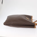 CELINE Macadam Canvas Tote Bag PVC Leather Brown Gold Auth 163231-4
