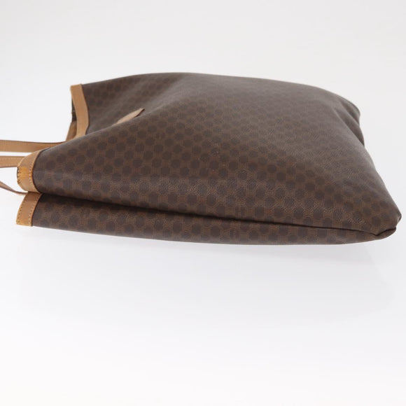 CELINE Macadam Canvas Tote Bag PVC Leather Brown Gold Auth 163231