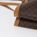 CELINE Macadam Canvas Tote Bag PVC Leather Brown Gold Auth 163231-6