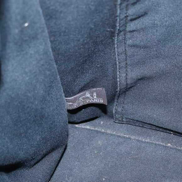 HERMES Fourre Tout GM Hand Bag Canvas Black Silver Auth 163232