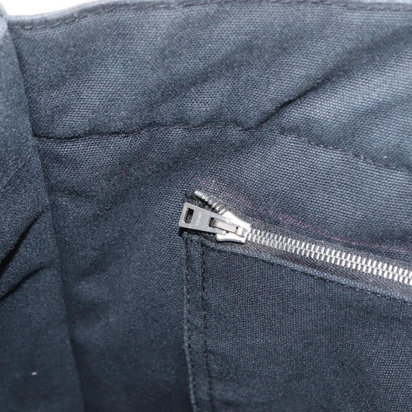 HERMES Fourre Tout GM Hand Bag Canvas Black Silver Auth 163232