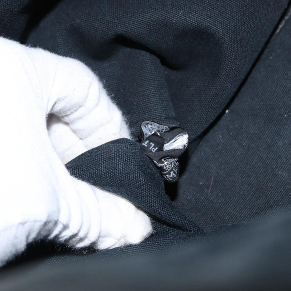 HERMES Fourre Tout GM Hand Bag Canvas Black Silver Auth 163232