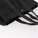HERMES Fourre Tout GM Hand Bag Canvas Black Silver Auth 163232-6