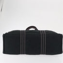 HERMES Fourre Tout GM Hand Bag Canvas Black Silver Auth 163232-9