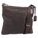 GUCCI GG Canvas Guccissima Shoulder Bag Brown Silver 148476 Auth 163233-1