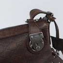 GUCCI GG Canvas Guccissima Shoulder Bag Brown Silver 148476 Auth 163233-15