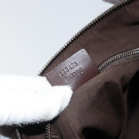 GUCCI GG Canvas Guccissima Shoulder Bag Brown Silver 148476 Auth 163233
