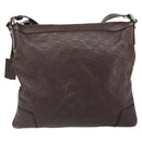 GUCCI GG Canvas Guccissima Shoulder Bag Brown Silver 148476 Auth 163233-3