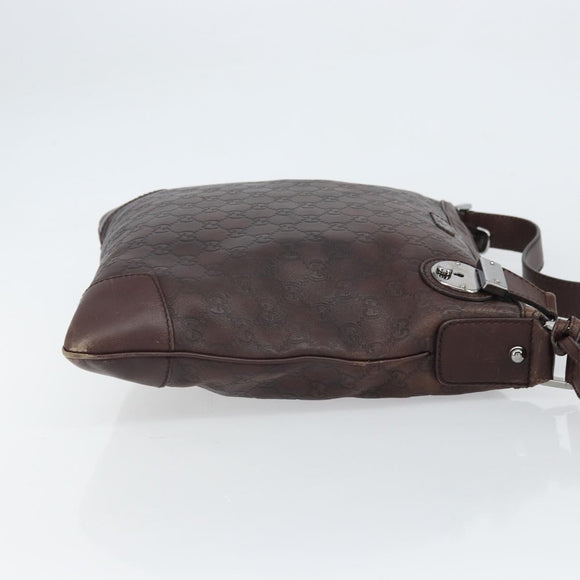 GUCCI GG Canvas Guccissima Shoulder Bag Brown Silver 148476 Auth 163233