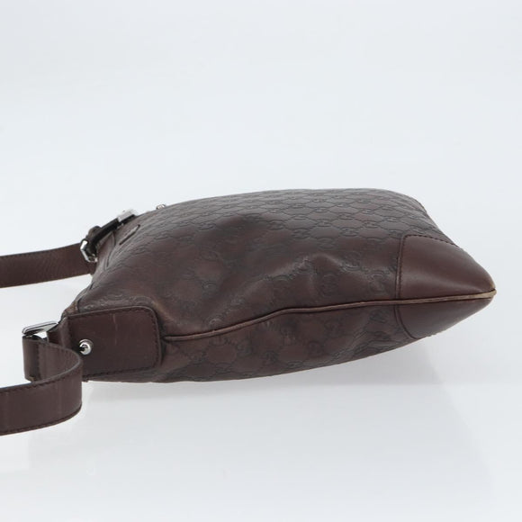 GUCCI GG Canvas Guccissima Shoulder Bag Brown Silver 148476 Auth 163233