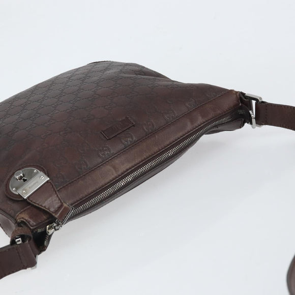 GUCCI GG Canvas Guccissima Shoulder Bag Brown Silver 148476 Auth 163233