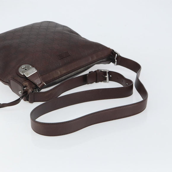 GUCCI GG Canvas Guccissima Shoulder Bag Brown Silver 148476 Auth 163233