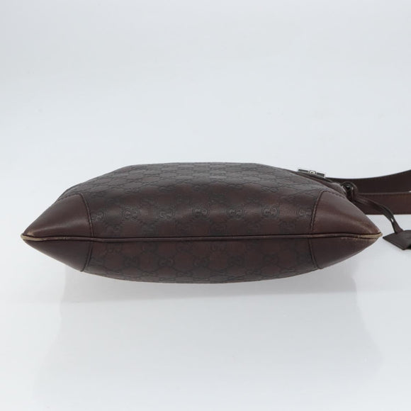 GUCCI GG Canvas Guccissima Shoulder Bag Brown Silver 148476 Auth 163233
