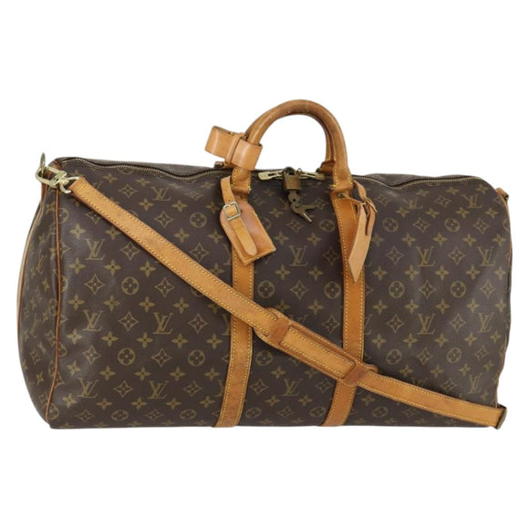 LOUIS VUITTON Monogram Keepall Bandouliere 55 Boston Bag M41414 LV Auth 163242
