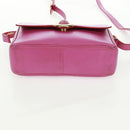 CELINE Circle Shoulder Bag Leather Pink Gold Auth 163248V-10