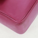 CELINE Circle Shoulder Bag Leather Pink Gold Auth 163248V-11